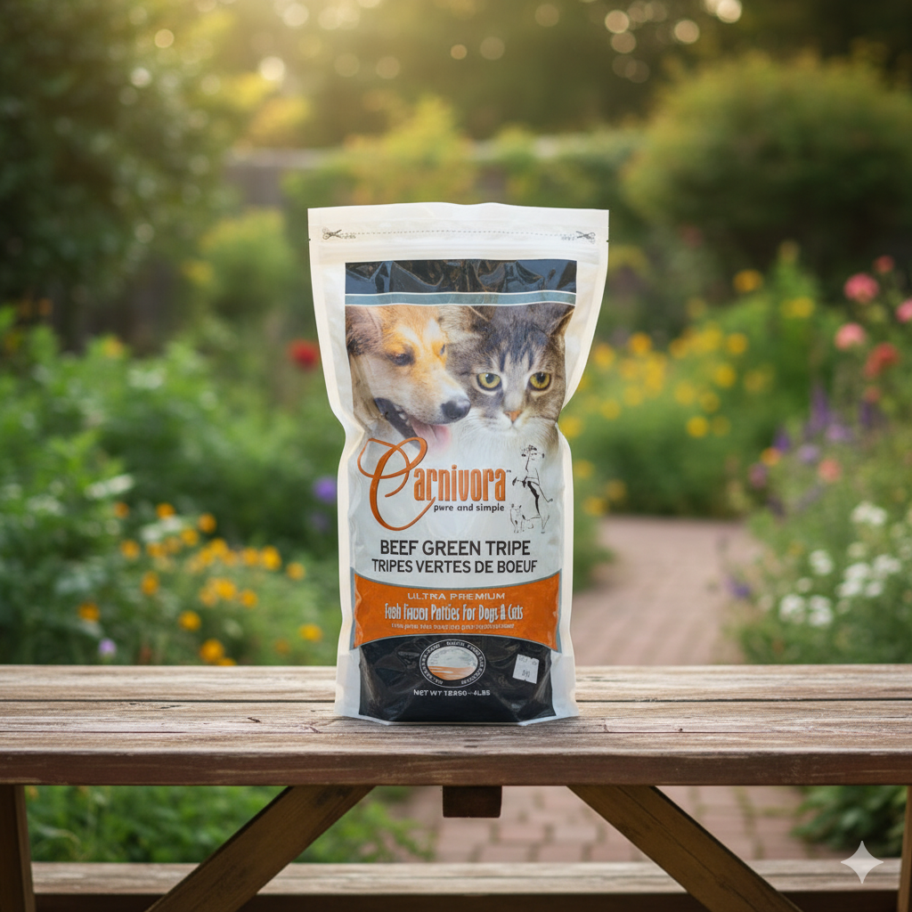 Carnivora - Green Beef Tripe Patties - 4lb Sleeve