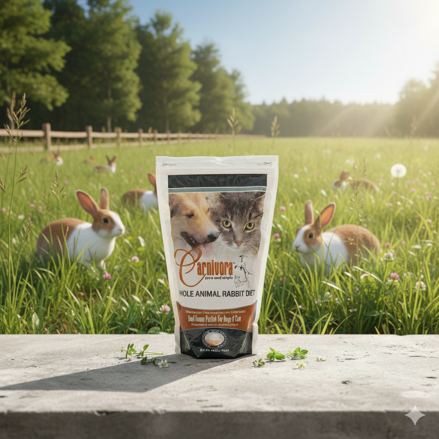 Carnivora - Rabbit Diet (no veg) Patties - 4lb Sleeve