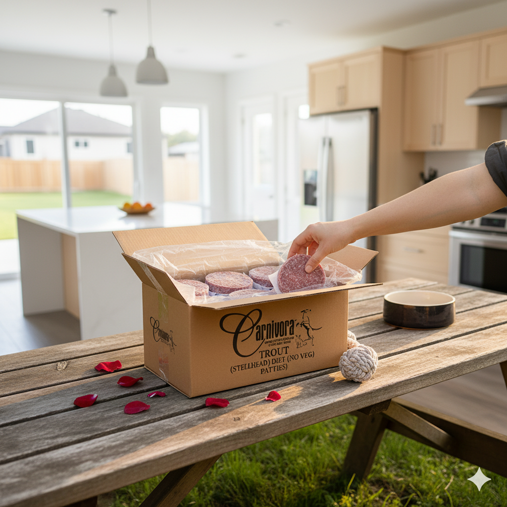 Carnivora - Trout (Steelhead) Diet (no veg) Patties - 24lb Box