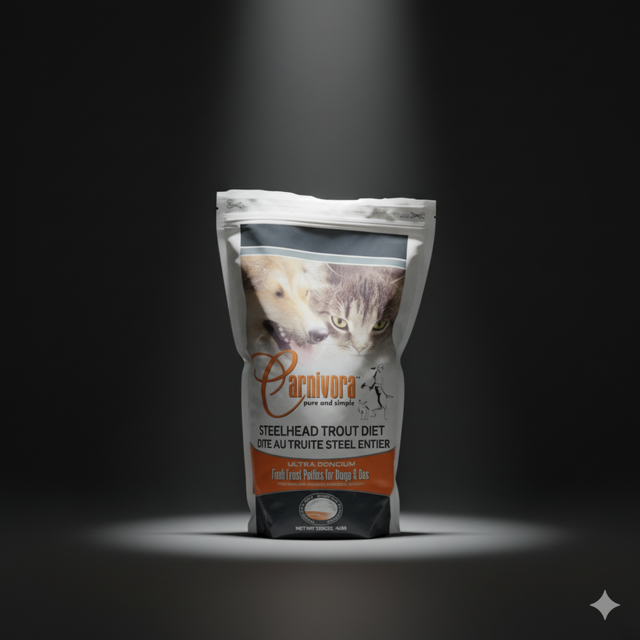 Carnivora - Trout (Steelhead) Diet (no veg) Patties - 4lb Sleeve