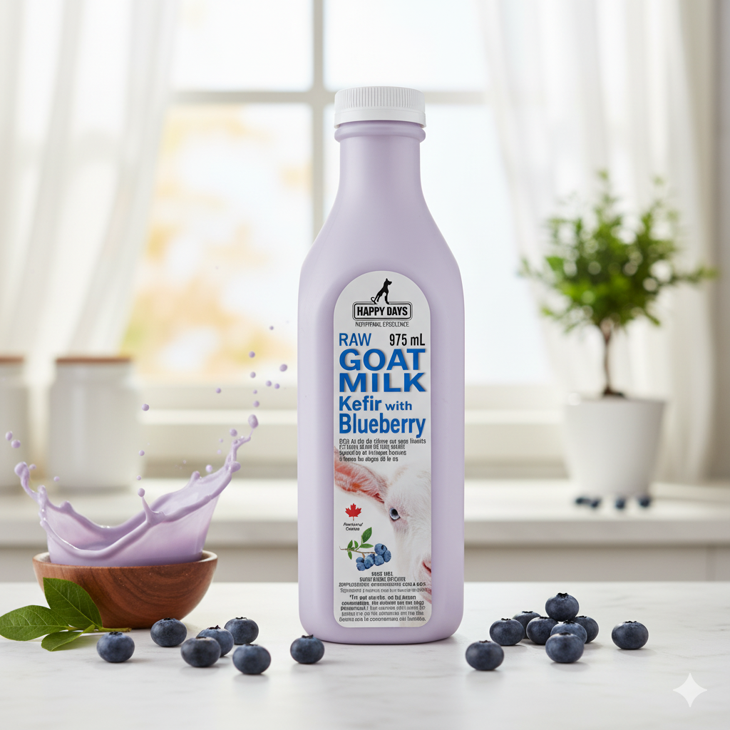 Happy Days - Raw Goat Milk Kefir with Blueberry 975ml