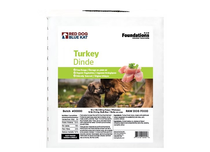 RDBK - Foundations Dog Turkey Recipe for Dogs 1 lb (8 per case)