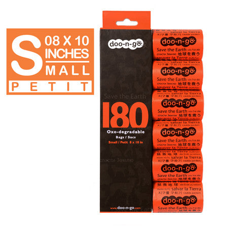 Doo-N-Go - Refill Bags - Oxo-biodegradable Small Orange (180 Bags) 6 Pack