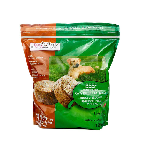 IrRAWsistible - Boneless Beef Mini Patties for Dogs 1.8kg