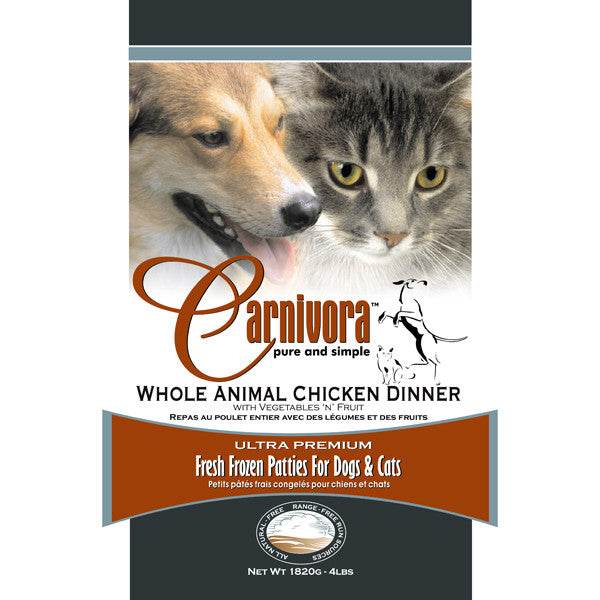 Carnivora - Chicken Dinner (with veg) Patties - 25lb Box