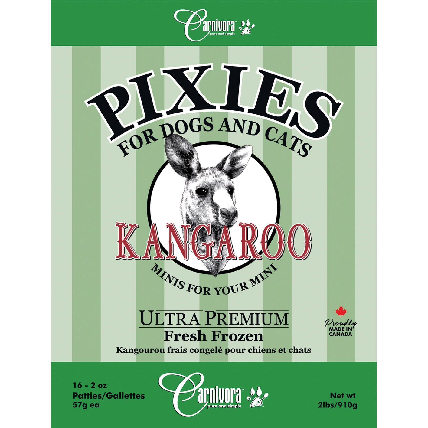 Carnivora - Pixies Mini Kangaroo Meat 2oz (56.7g) Patties - 2lb Bag